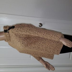 Chico's 1 M animal print textured zipper detail mock neck